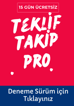 EBS TEKLİF TAKİP PRO PROGRAMI,EBS Teklif Takip Programı ile tekliflerinizi kolayca hazırlayıp durumlarını takip edebilirsiniz.
Satış sürecinin doğru ve etkin bir şekilde yönetilmesini sağlar.
Yoğun şekilde teklif hazırlayan şirketler kadar orta düzeydeki şirketlerin de işini oldukça basite indirgeyecek bir programdır.