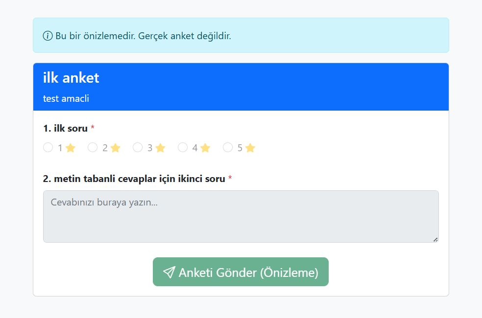 Anket Cevapları